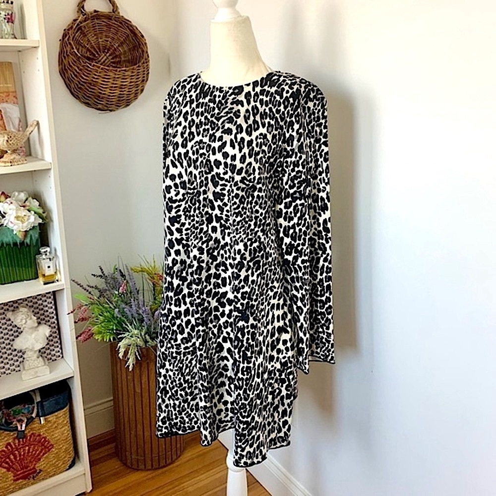ARKET Animal Print Dress black & white EU 40 US 8